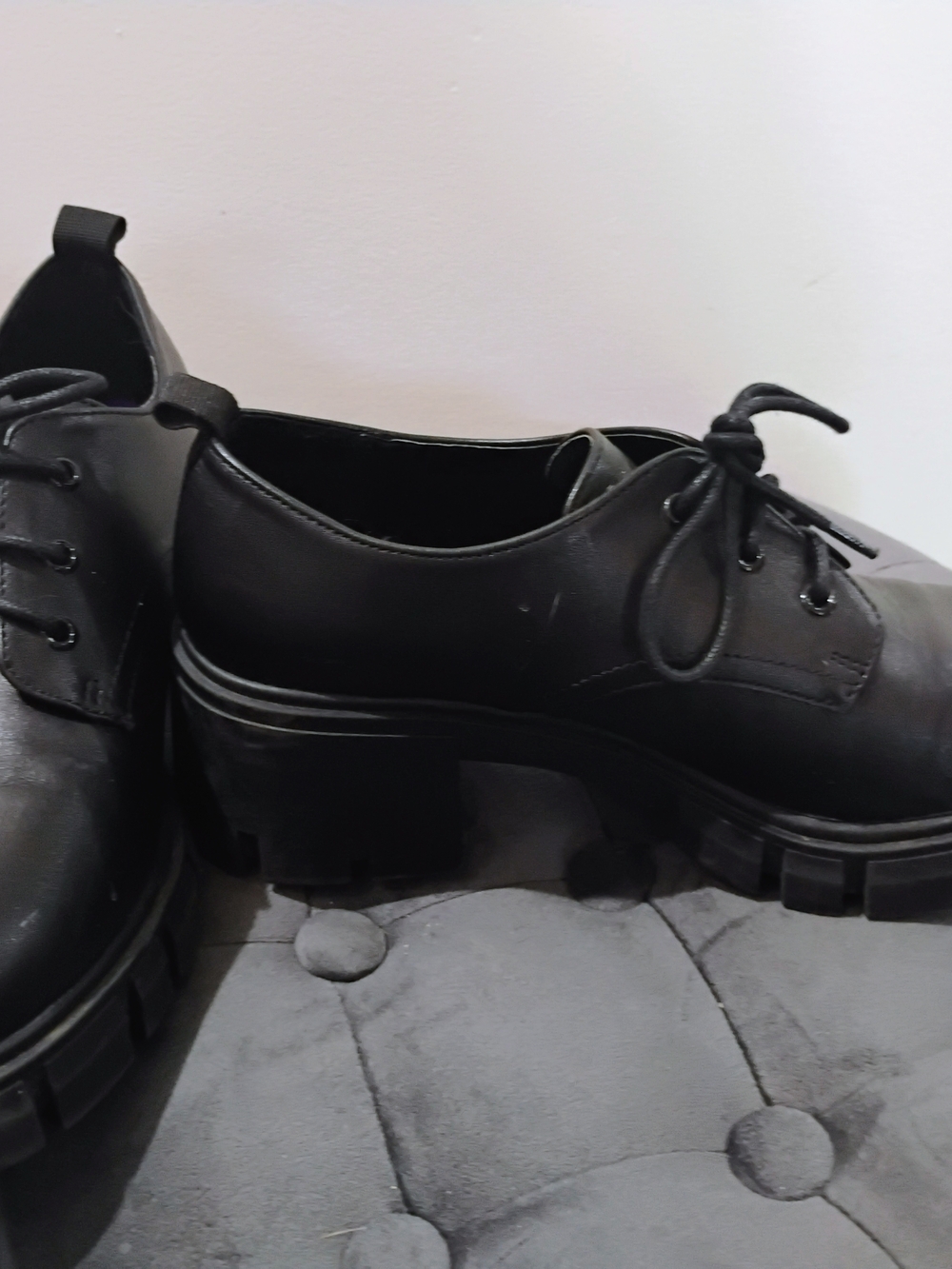 Madden Girl Black Chunky Lace-Up Women's Dress Shoes